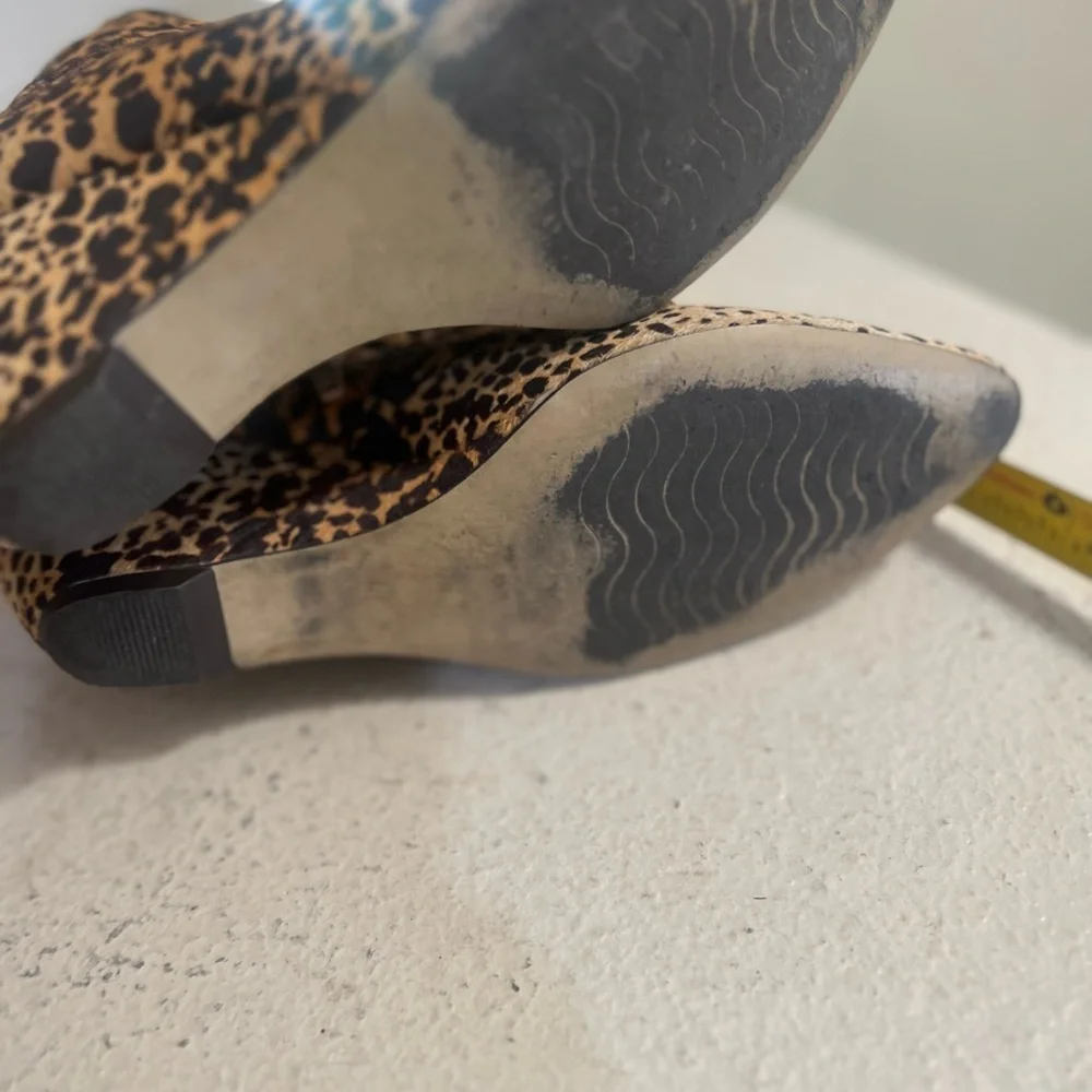 Matisse‎ Nugent Wedge Leopard Real Calf Hair Leather Ankle Boots Booties Sz 6.5